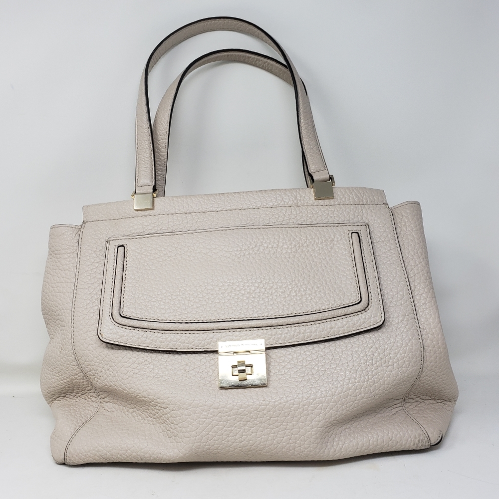 Kate Spade cream leather Everett Way Thatcher Bag